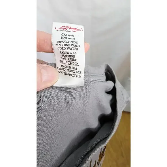 Vintage Ed Hardy Men's XL Skull Snake Graphic Long Sleeve Tee Y2K Streetwear - Picture 4 of 13